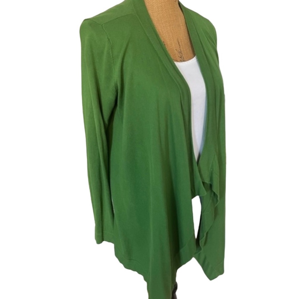 Vintage Talbots Cotton Blend Knit Cardigan Sweater Yoga Kelly Green Size Small